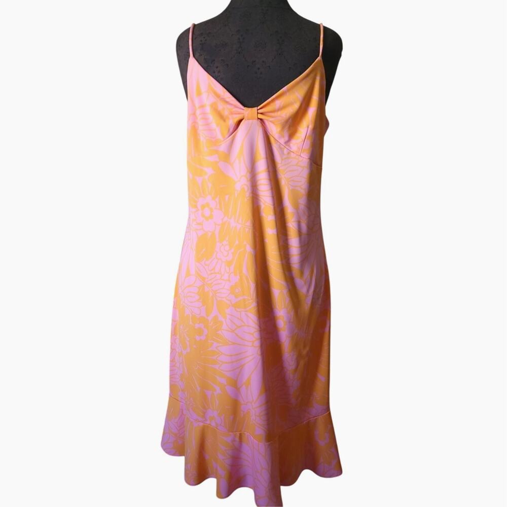 Michael Kors Women’s Pink and Orange Floral Slip Dress – Size L
